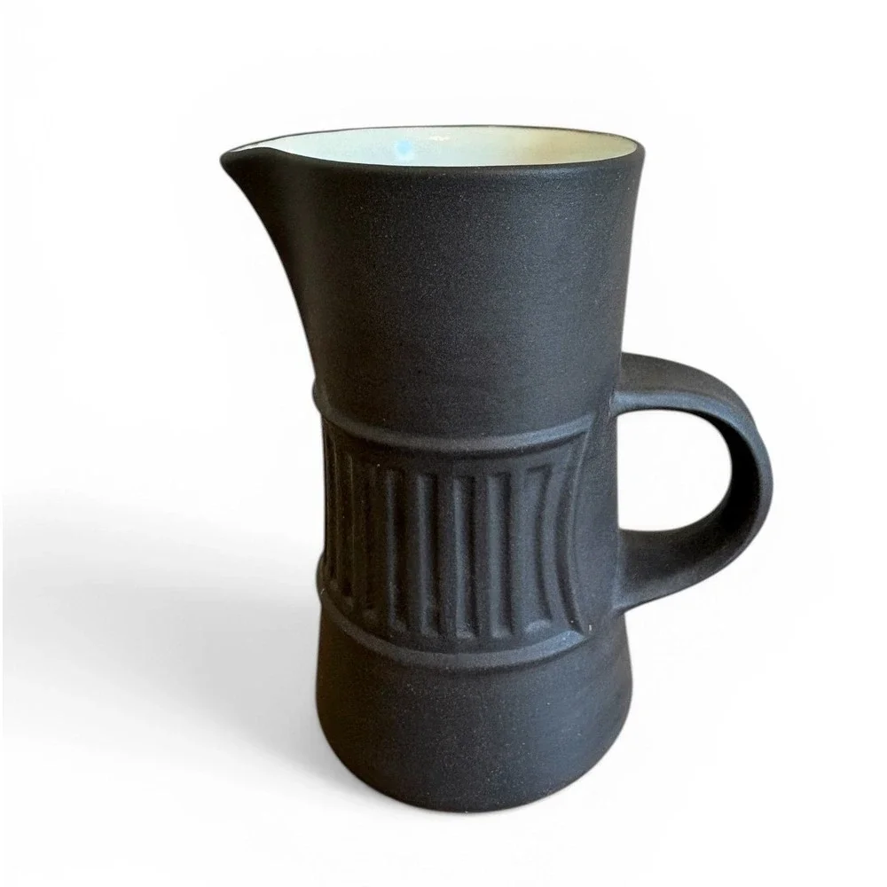 Dansk Flamestone Fluted Creamer Vintage Denmark Jens Quistgaard MCM Brown Matte‎